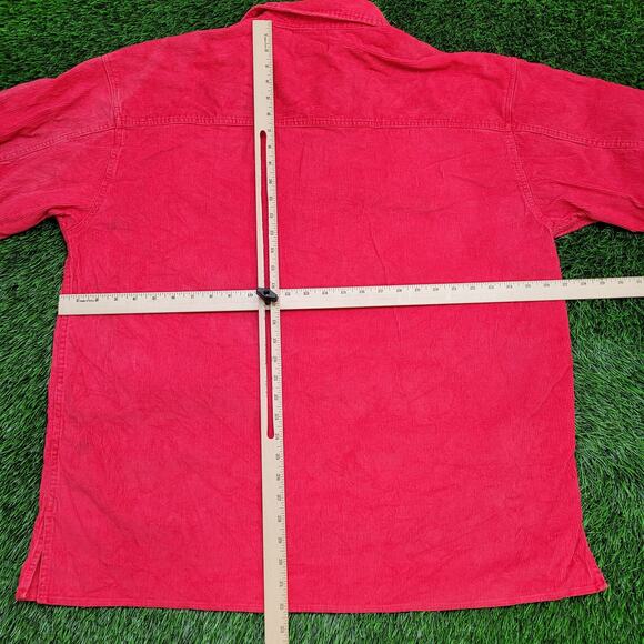 Marlboro Corduroy 1/4-Zip Polo Shirt Large 27x32 Baggy Red - Picture 3 of 16
